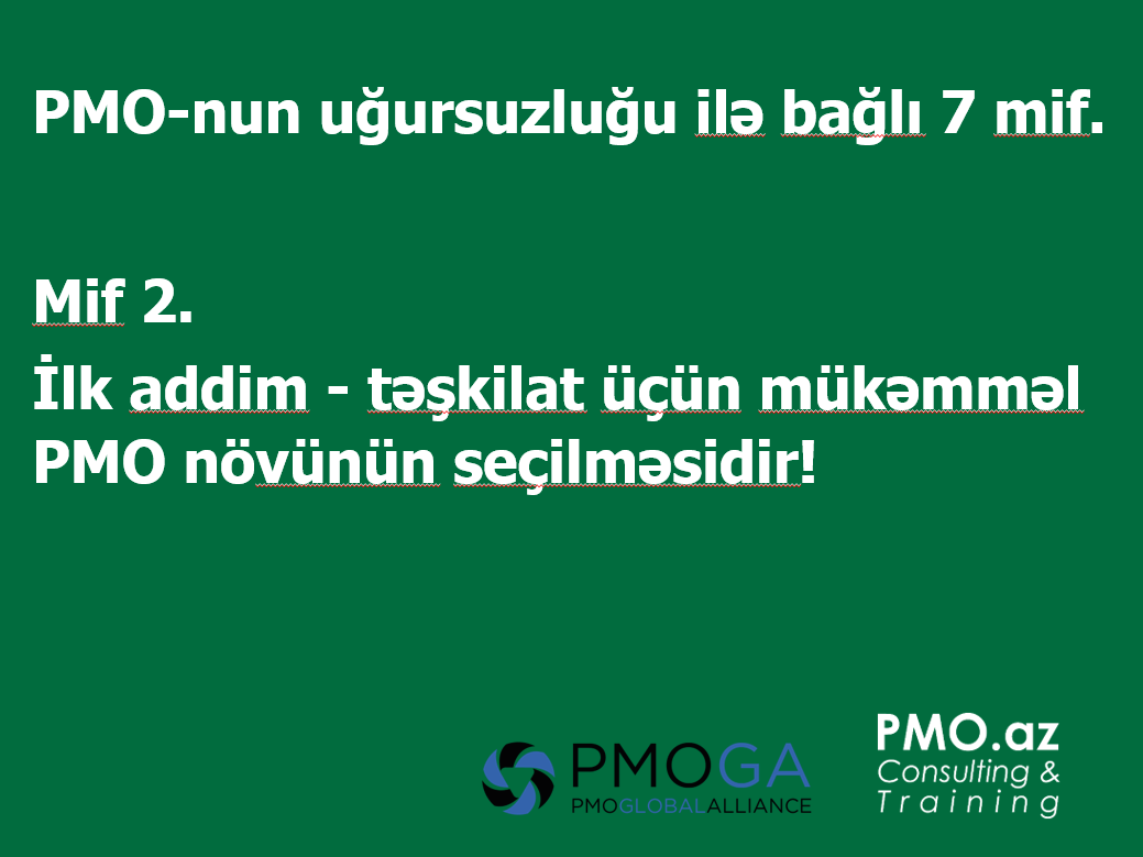 MİF 2: "İlk addim - təşkilat üçün mükəmməl PMO növünün seçilməsidir"