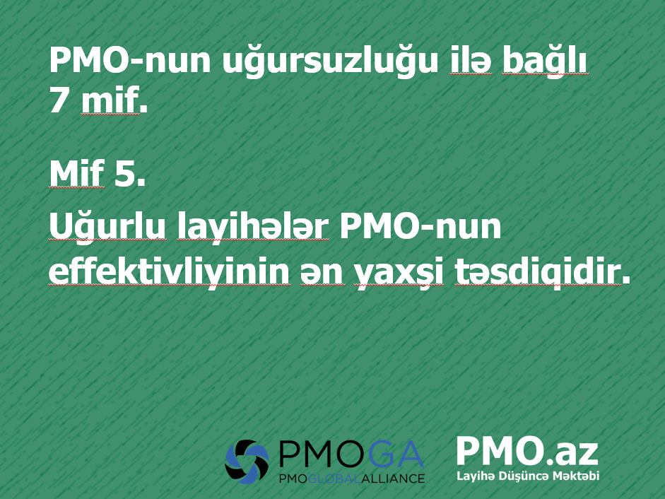 Mif 5. Uğurlu layihələr PMO-nun effektivliyinin ən yaxşi təsdiqidir.